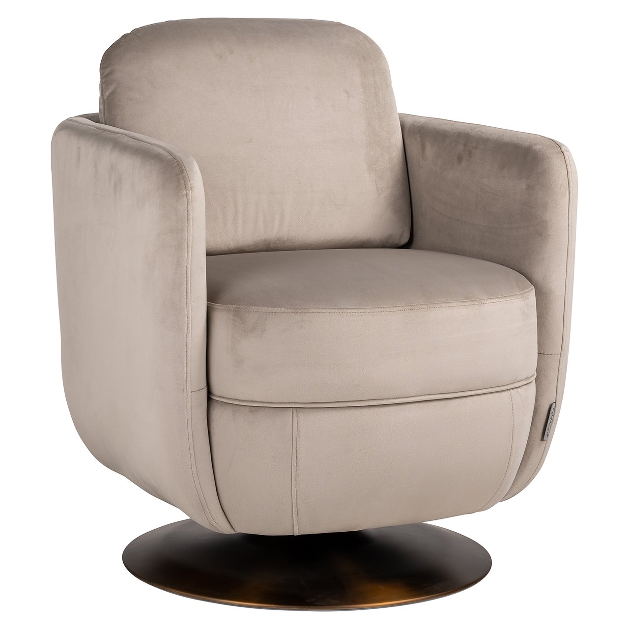 Richmond Turner Swivel Chair in Khaki Velvet