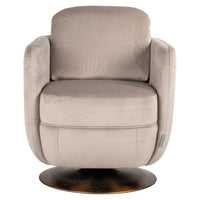 Richmond Turner Swivel Chair in Khaki Velvet