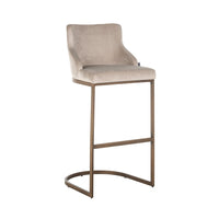 Richmond Bolton Bar Stool in Khaki Velvet & Brushed Gold