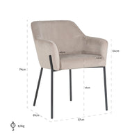 Richmond Fay Chair Khaki Velvet