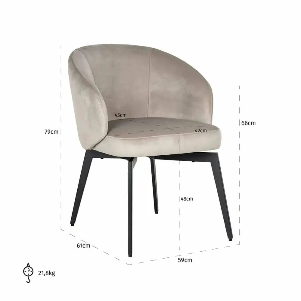  Richmond-Richmond Interiors Amphara Velvet Chair in Khaki-Beige 445 