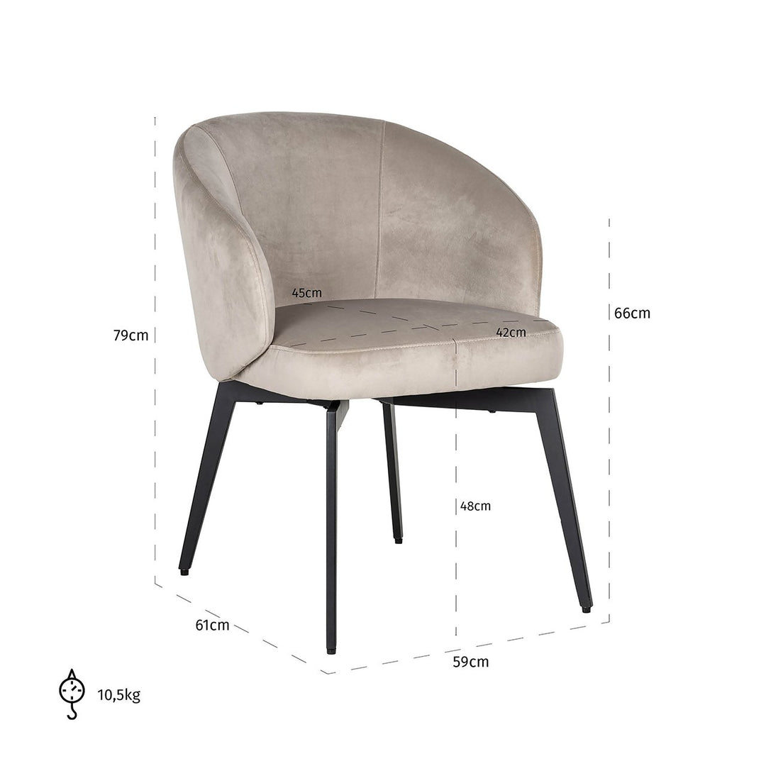 Amphara Velvet Chair - Khaki Richmond 5