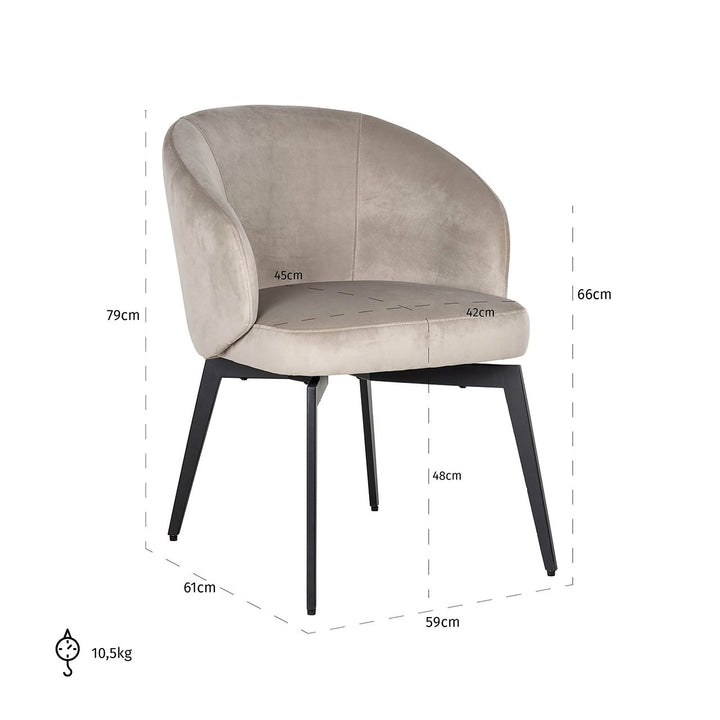Amphara Velvet Chair - Khaki Richmond 5