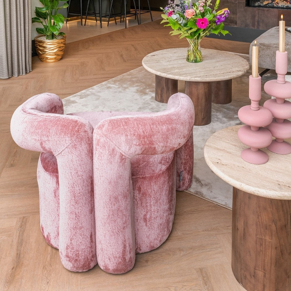 Douglas Round End Table - Travertine Top Richmond 3