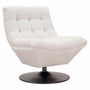Richmond Interiors Sydney Swivel Chair in White Bouclé