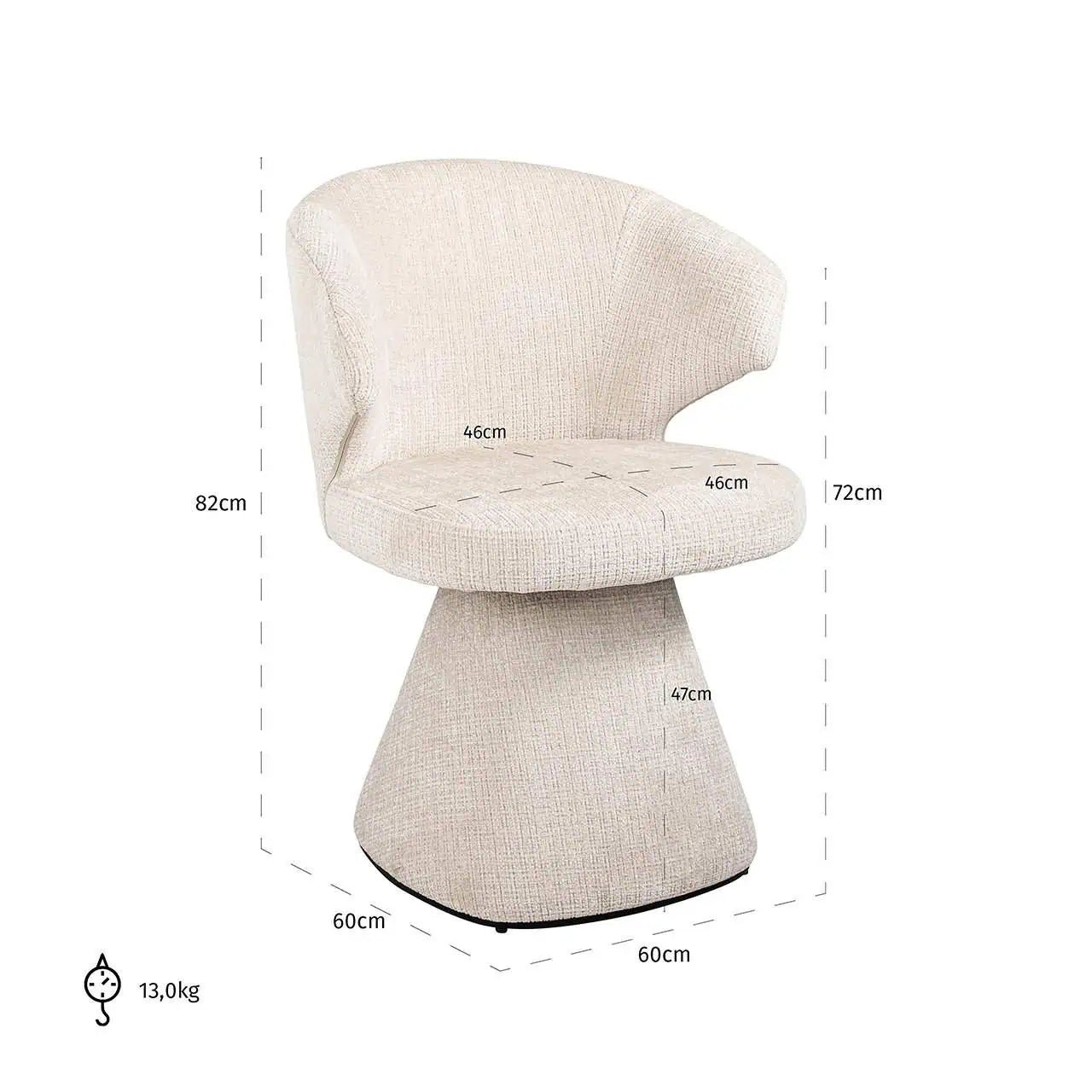 Richmond Interiors Gatsbi Dining Armchair - Beige Chenille