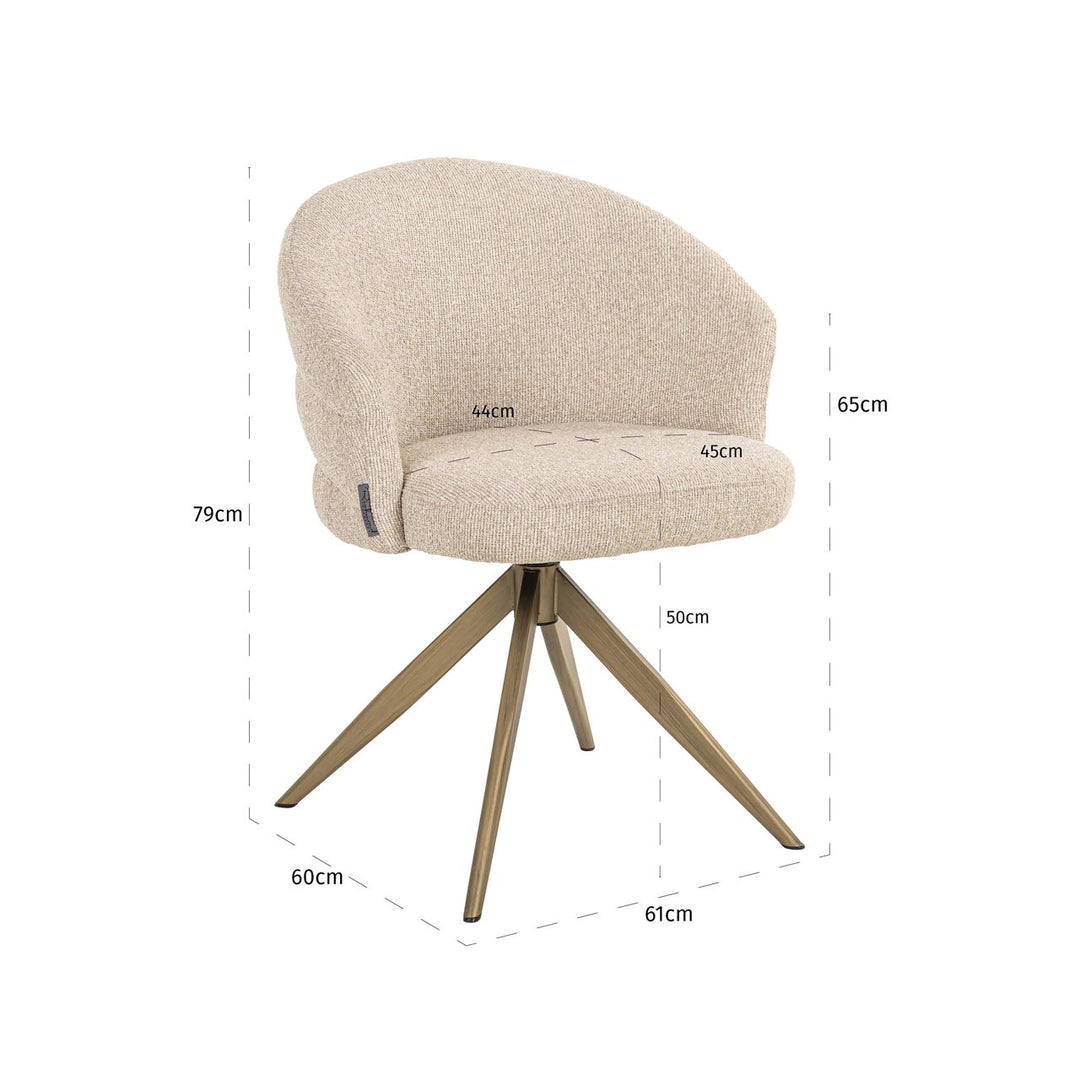 Zendaya Swivel Chair - Biscotti Richmond 10