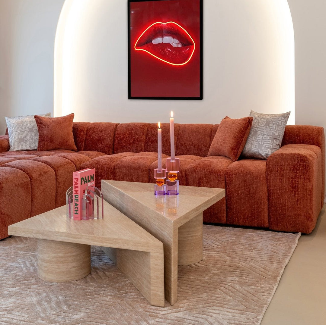 Fictus Set of 2 Coffee Tables - Faux Travertine Richmond 3