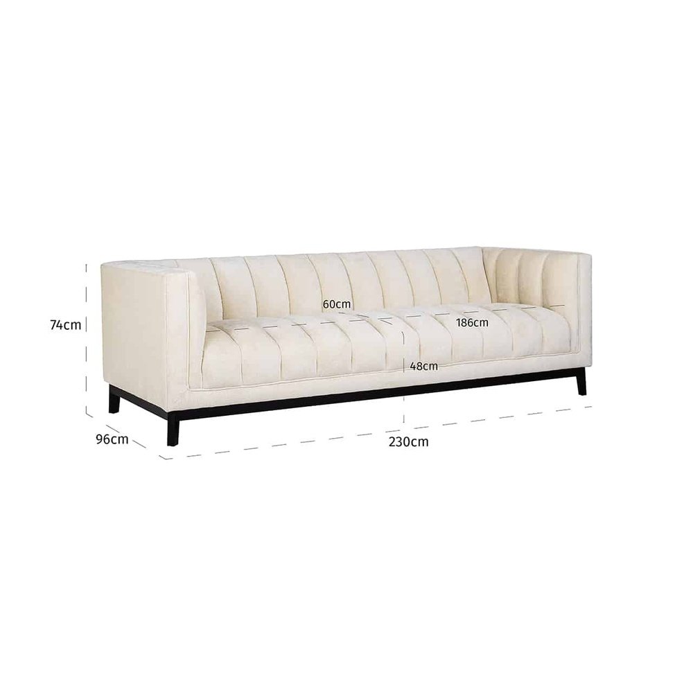 Richmond Interiors Beaudy Sofa in White Chenille