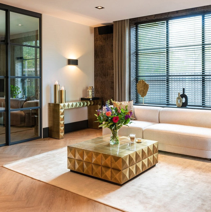 Collada Square Coffee Table - Brushed Gold Richmond 4