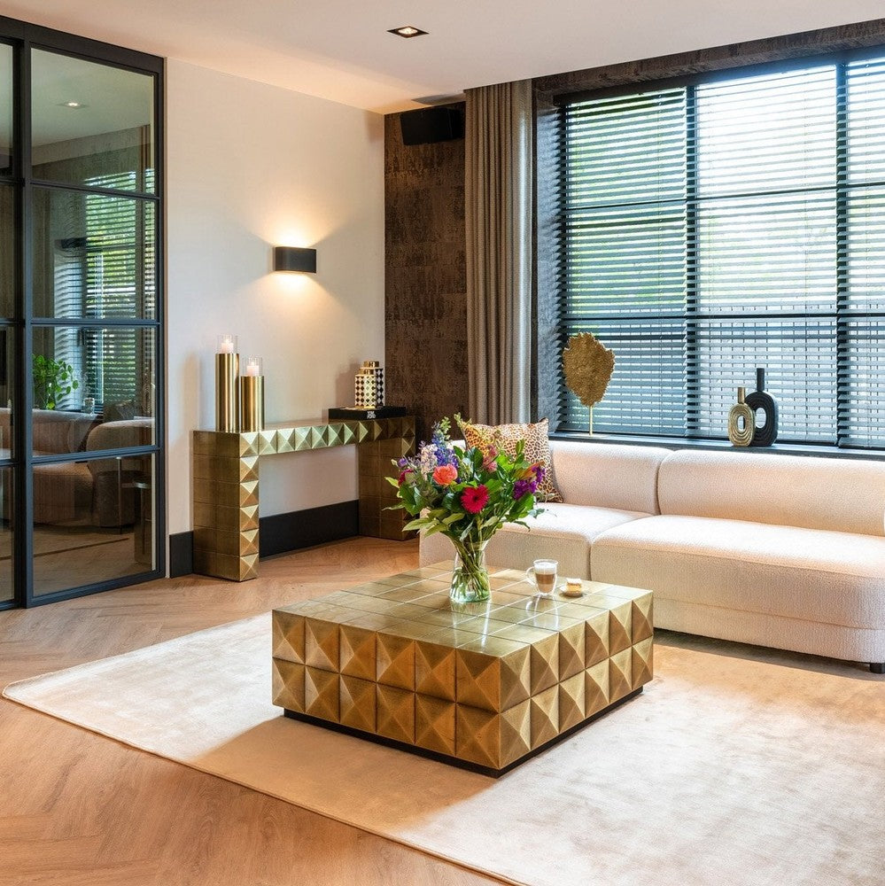 Collada Square Coffee Table - Brushed Gold Richmond 2