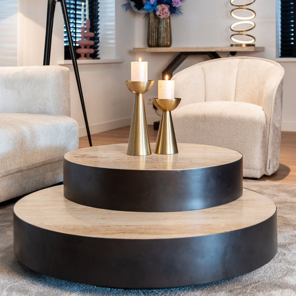 Avalon Round Layered Round Coffee Table - Bronze Richmond 2