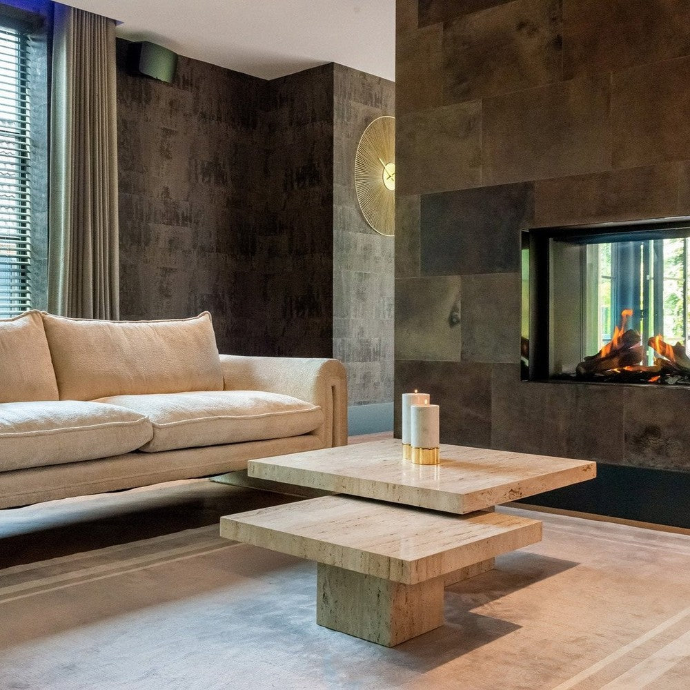 La Cantera Set of 2 Square Coffee Tables - Travertine Richmond 2