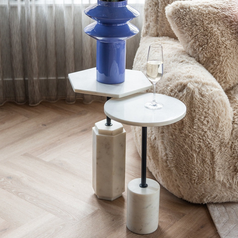 Misty Marble Round Side Table Richmond 3