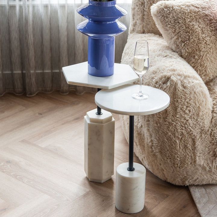 Misty Marble Round Side Table Richmond 3