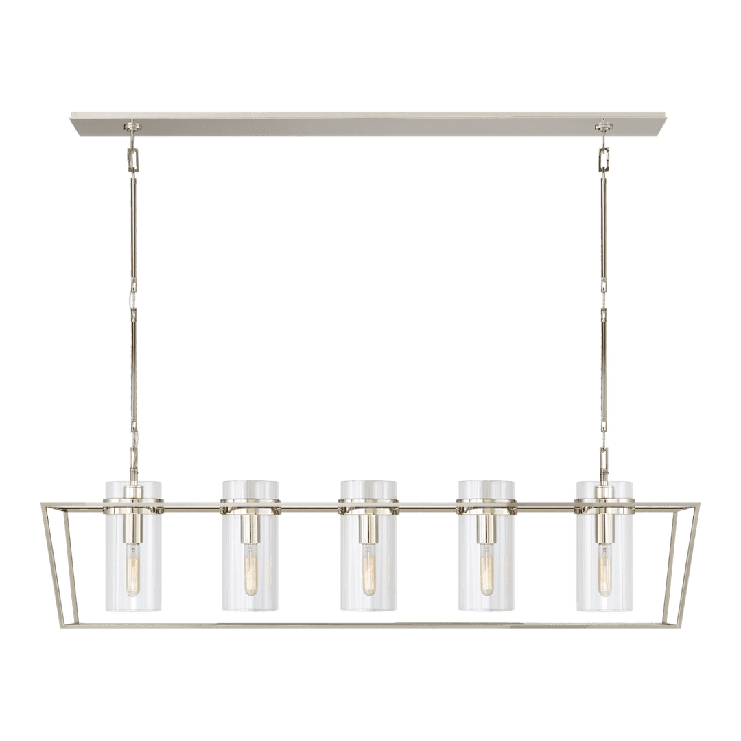 Presidio Large Linear Lantern - Polished Nickel with Clear Glass Visual Comfort 1