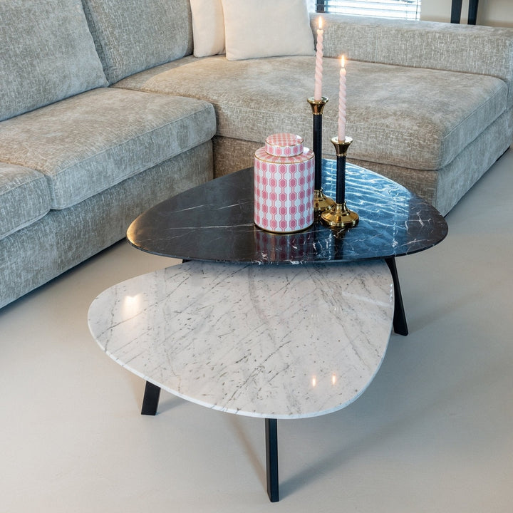 Trocadero Set of 2 Marble Oval Coffee Tables Richmond 2