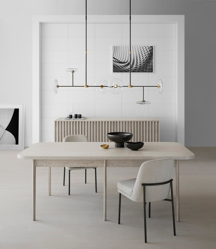 Calvino Large Linear Chandelier - Aged Iron & Antique Brass with Clear Glass Visual Comfort 2