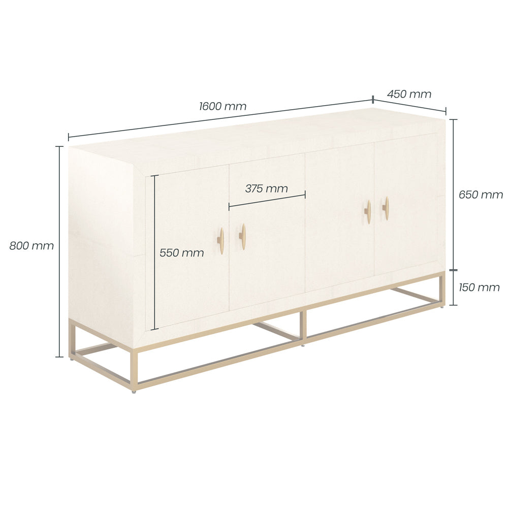 DI Designs Hampton Sideboard - Ivory Shagreen