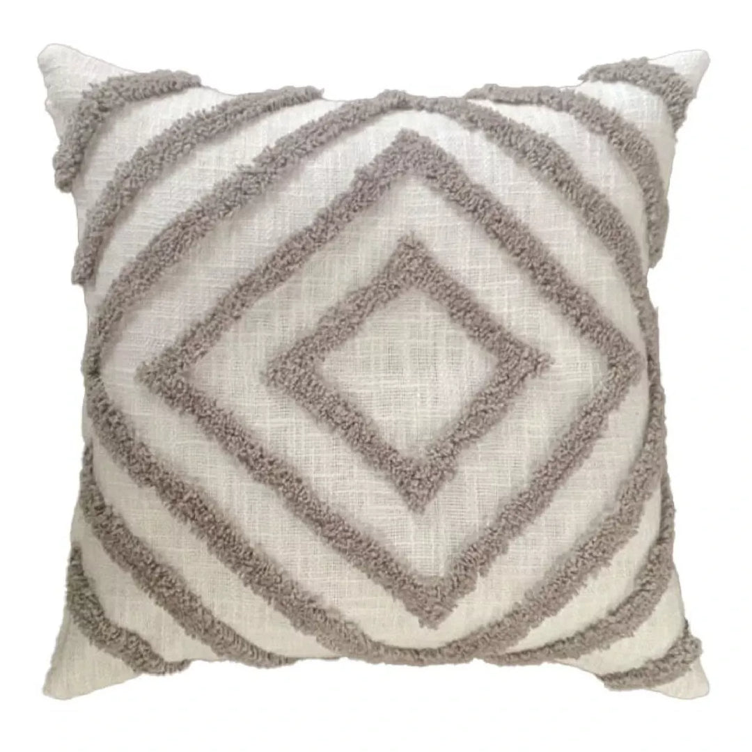 Mesa Cotton Tufted Diamond Cushion 43x43cm - Taupe
