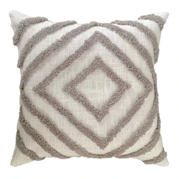 Mesa Cotton Tufted Diamond Cushion 43x43cm - Taupe