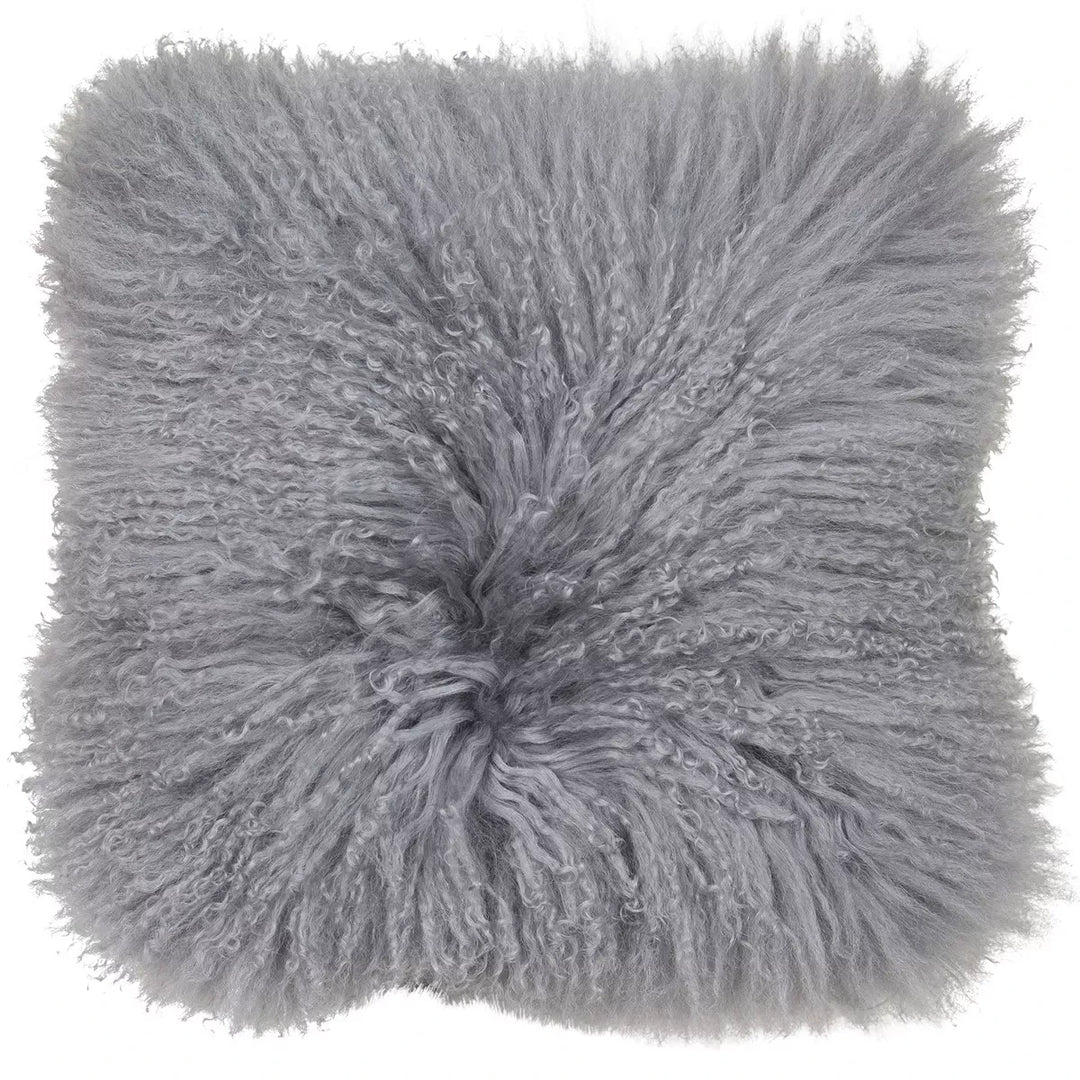 Mongolian Fur Cushion 40x40cm - Grey