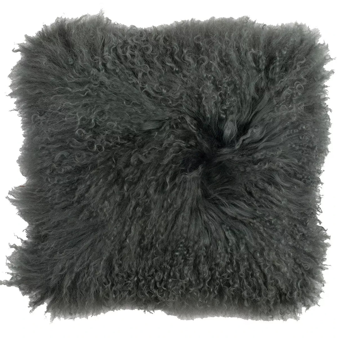 Mongolian Fur Cushion 40x40cm - Sage