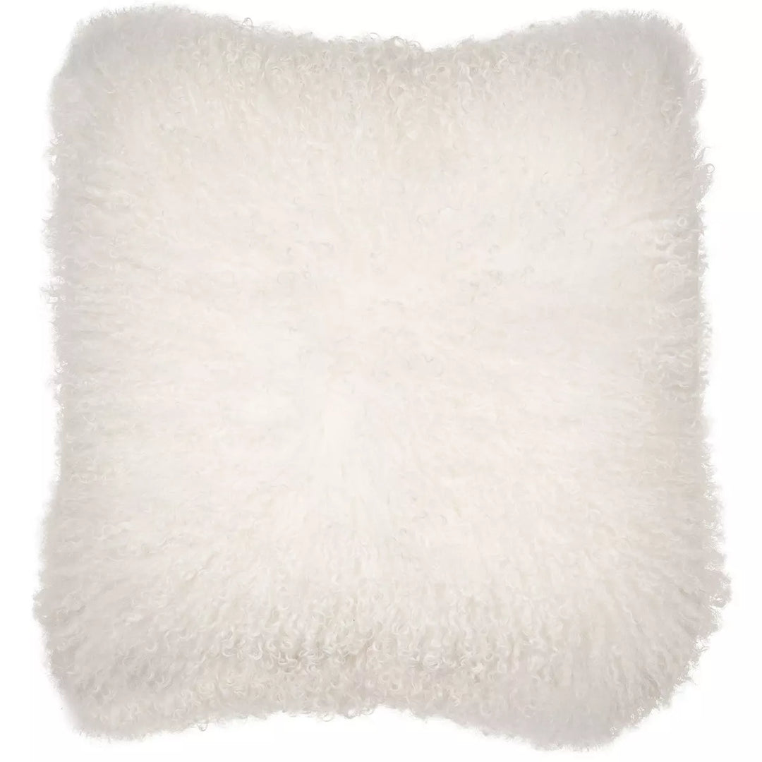 Mongolian Fur Cushion 40x40cm - White