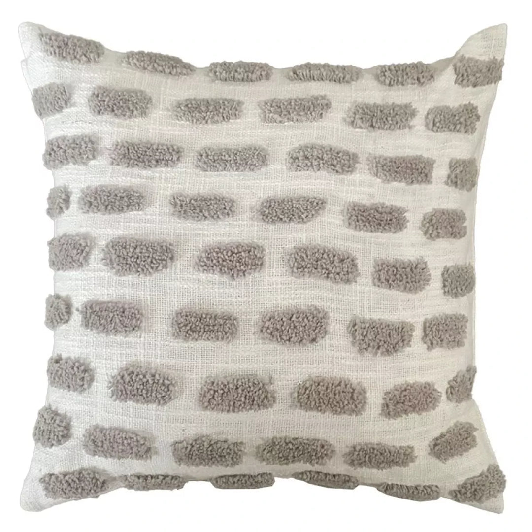 Ridge Cotton Tufted Dash Cushion 43x43cm - Natural