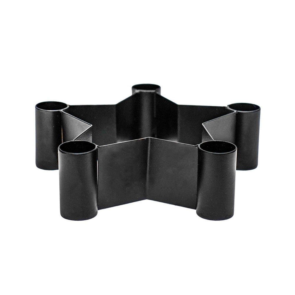Star Shaped Centrepiece Dinner Candle Holder - Black Ivyline 2