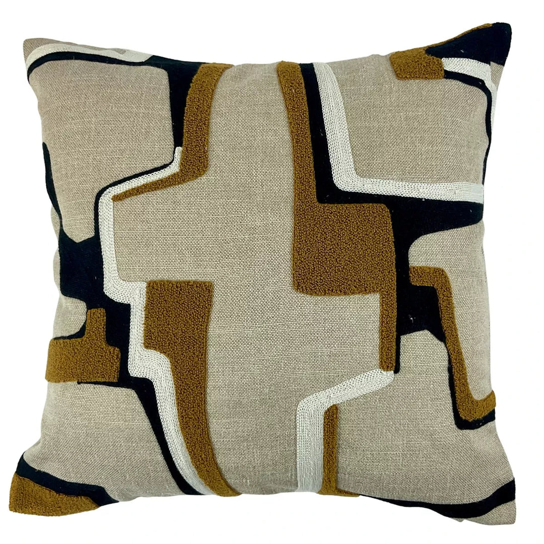 Alto Abstract Cushion 43x43cm - Whiskey