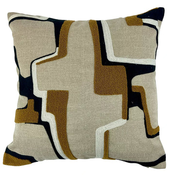 Alto Abstract Cushion 43x43cm - Whiskey