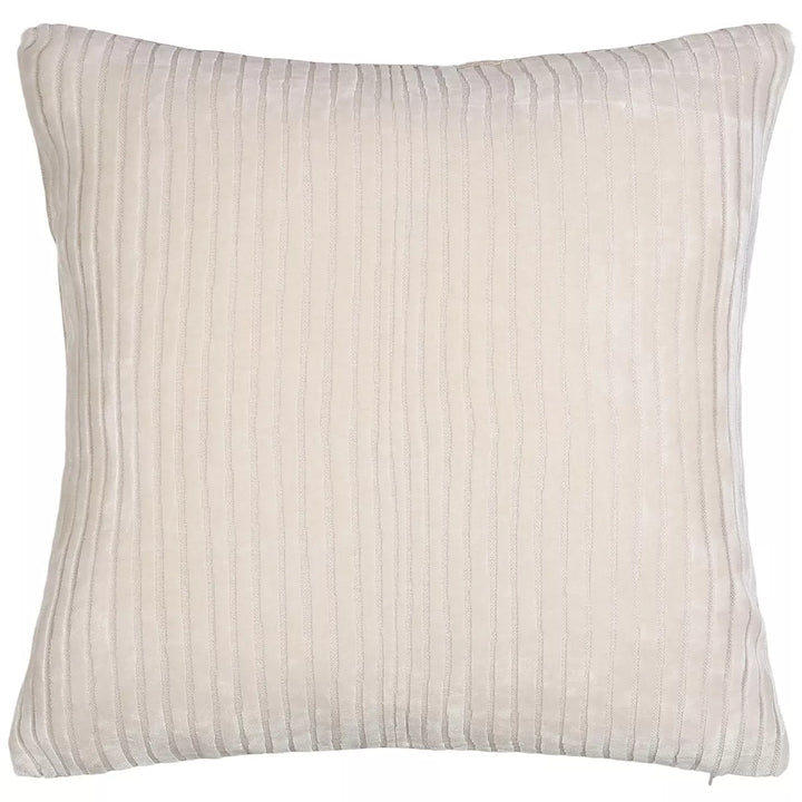 Amalfi Cut Velvet Stripes Cushion - Ivory