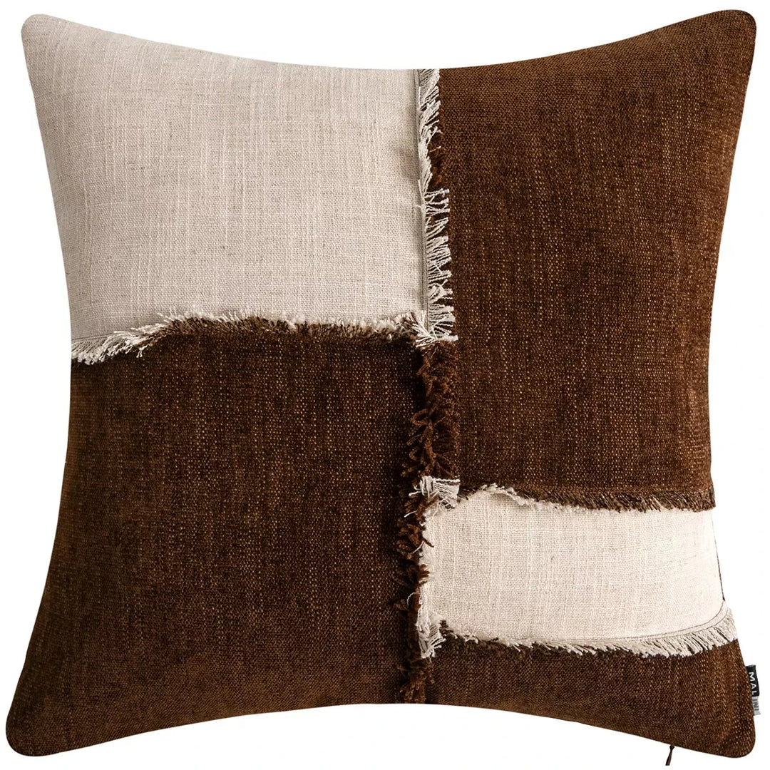 Otis Patch Cushion 45x45cm - Brown