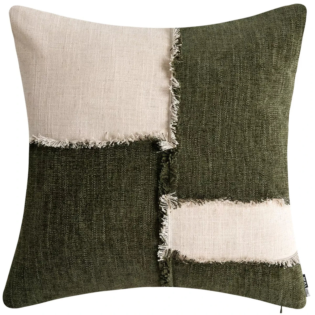 Otis Patch Cushion 45x45cm - Olive