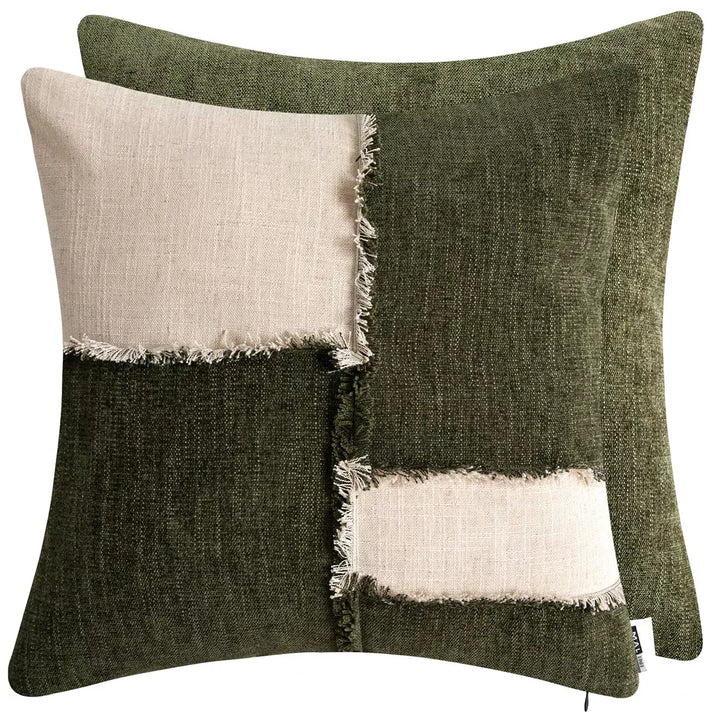 Otis Patch Cushion 45x45cm - Olive