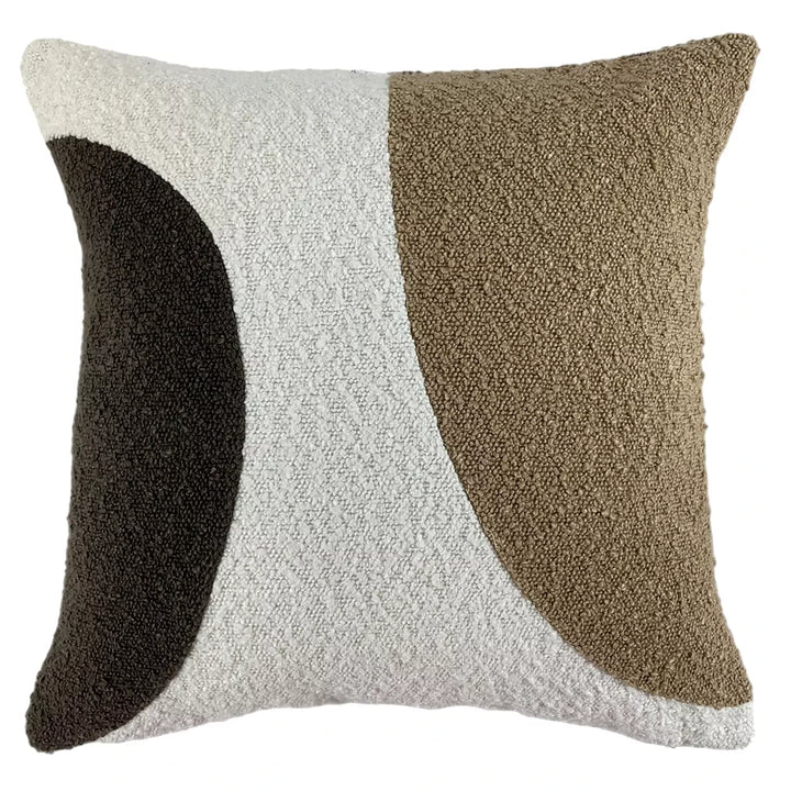 Otto Boucle Abstract Circle Cushion 45x45cm - Natural