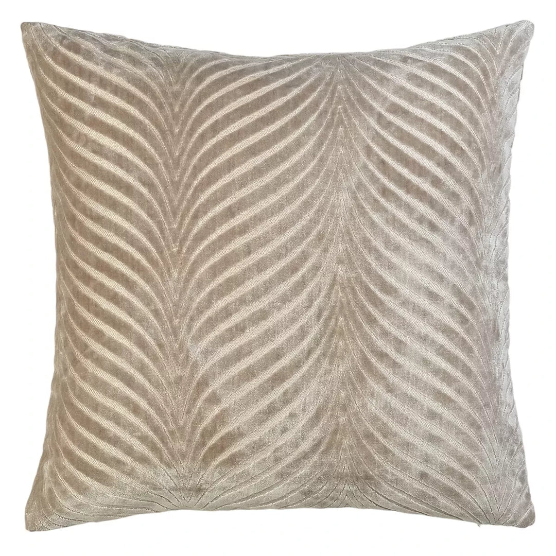 Rada Fan Cut Velvet Cushion - Taupe