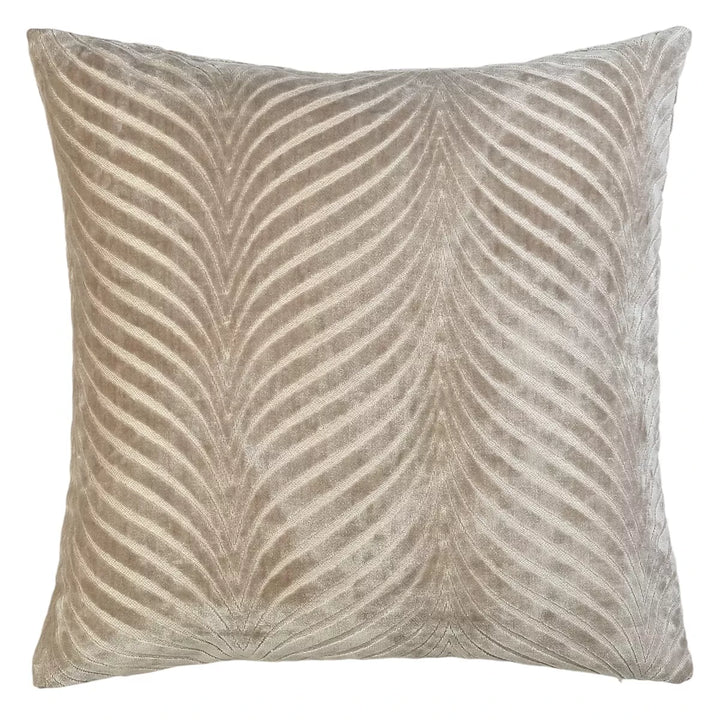 Rada Fan Cut Velvet Cushion - Taupe