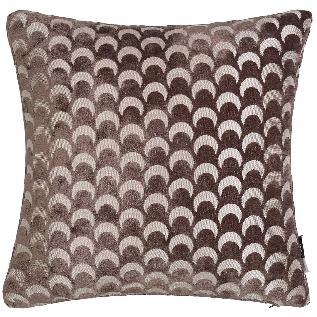 Soli Cut Velvet Crescent Cushion - Chocolate