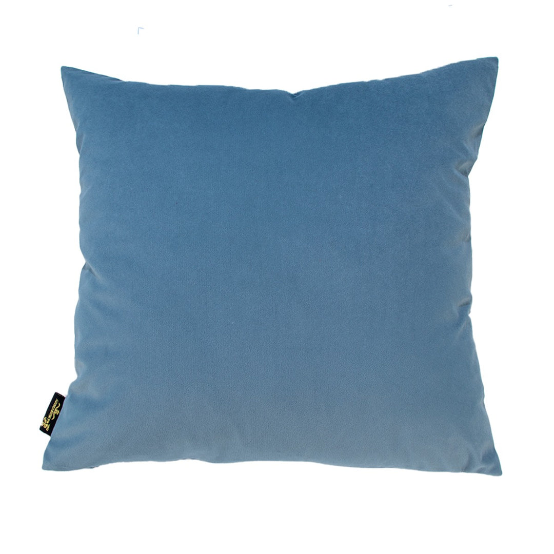 Tied Up Velvet Bow Cushion 45x45cm - Blue Malini 3