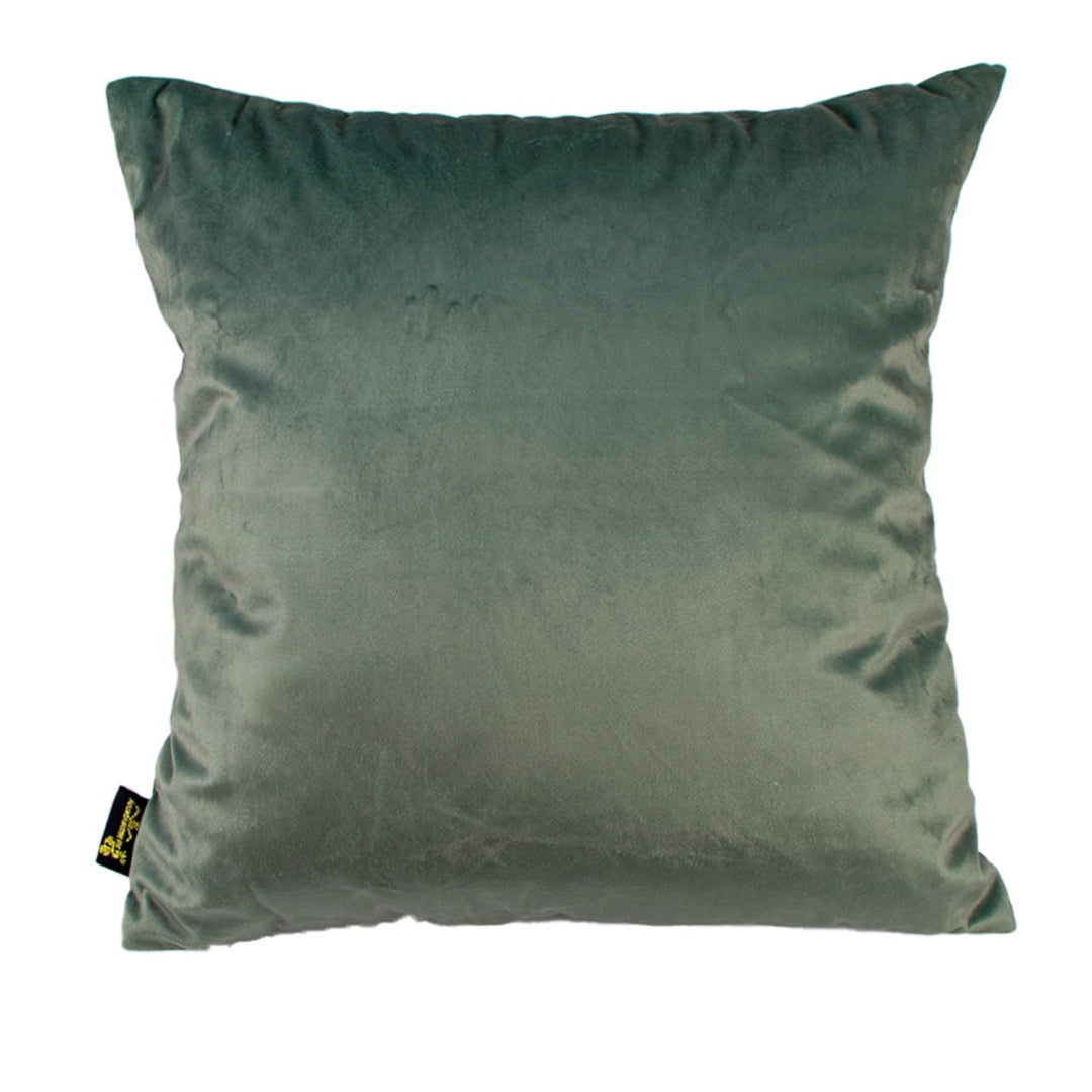 Tied Up Velvet Bow Cushion 45x45cm - Sage Green Malini 3