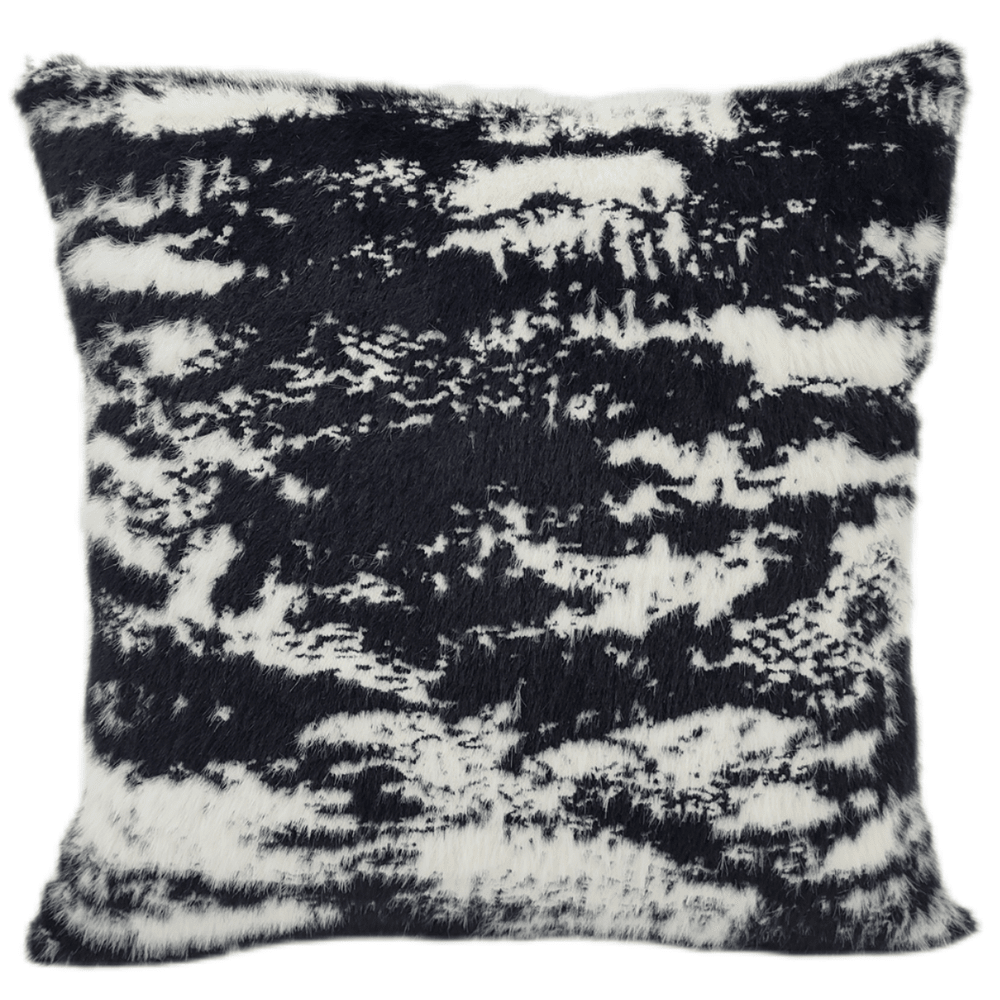 Touch Me Faux Fur Cushion - Black Malini 1