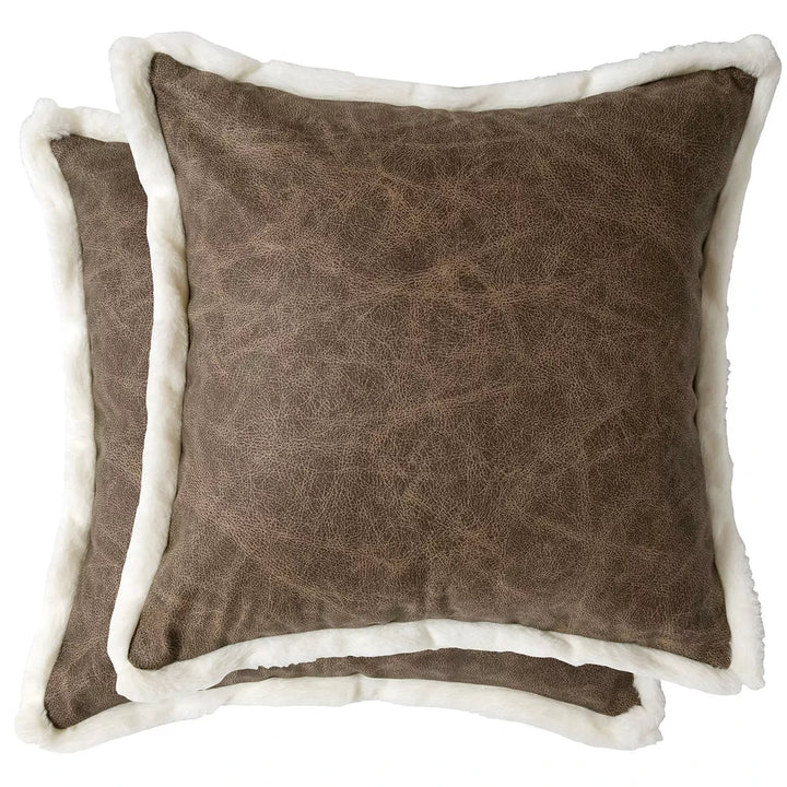 Toughnut Distressed Faux Leather Cushion 45x45cm