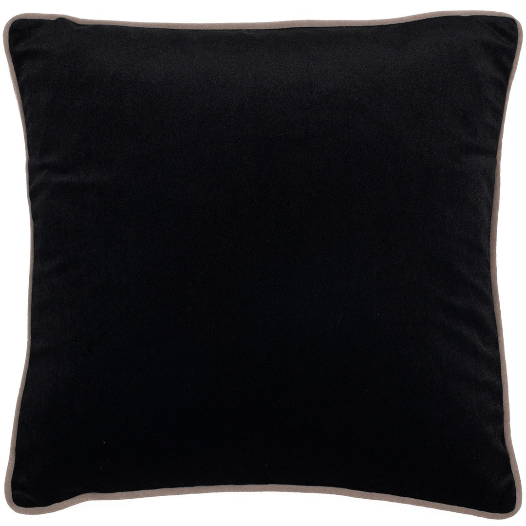 Two Faced Velvet Cushion - Black & Cream Malini 1