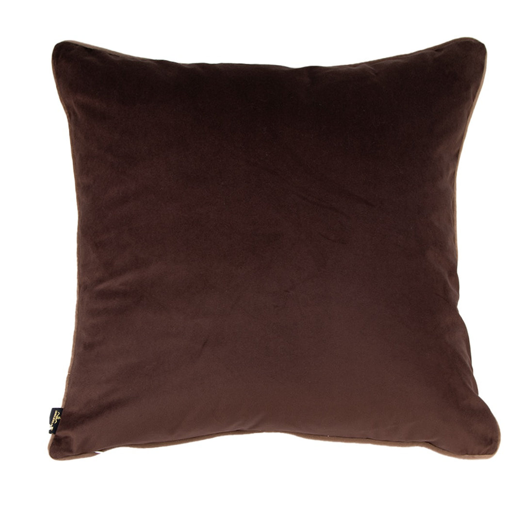Two Faced Velvet Cushion - Chocolate & Taupe Malini 2