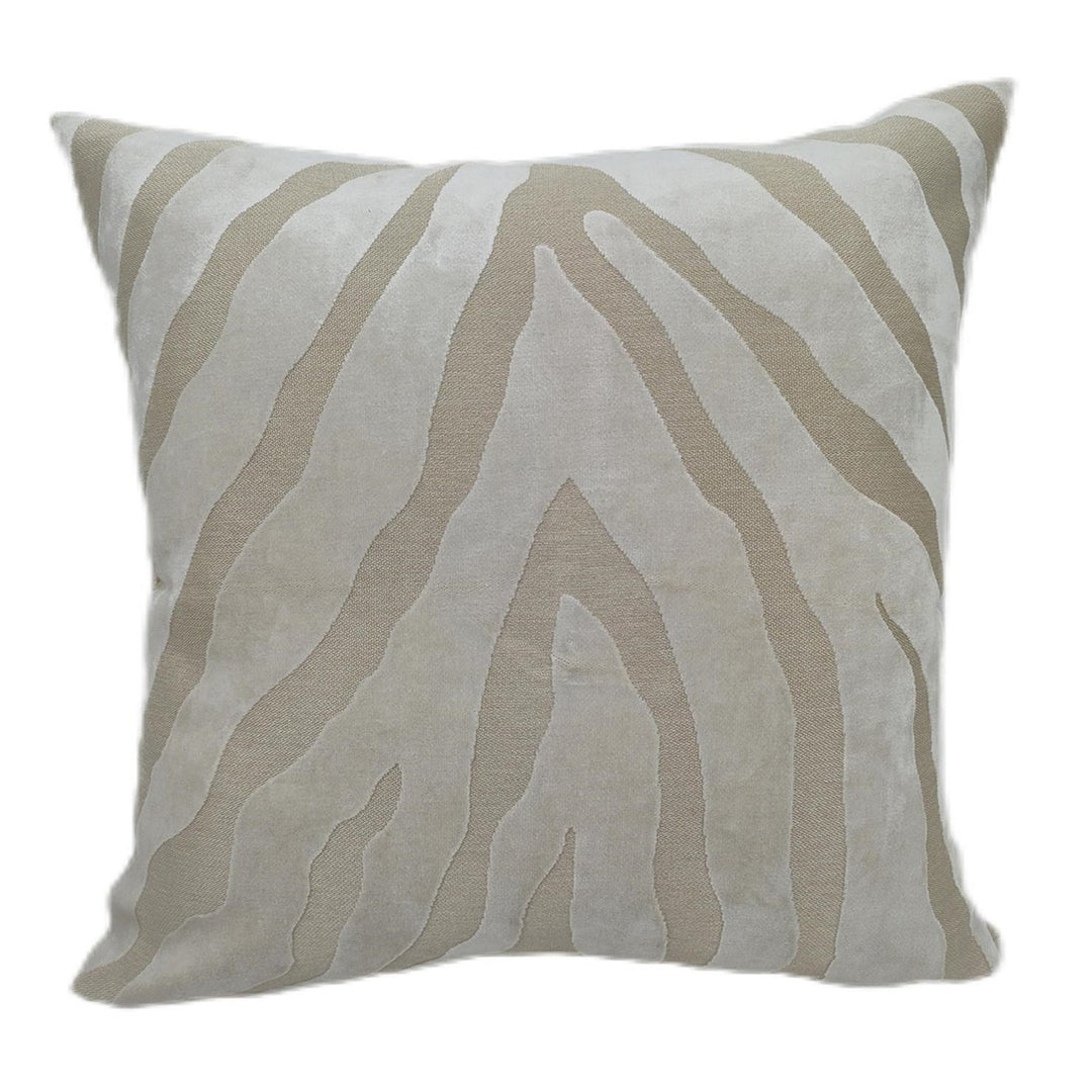 Zebedeedodah Zebra Velvet Cushion 43x43cm - Ivory Malini 1