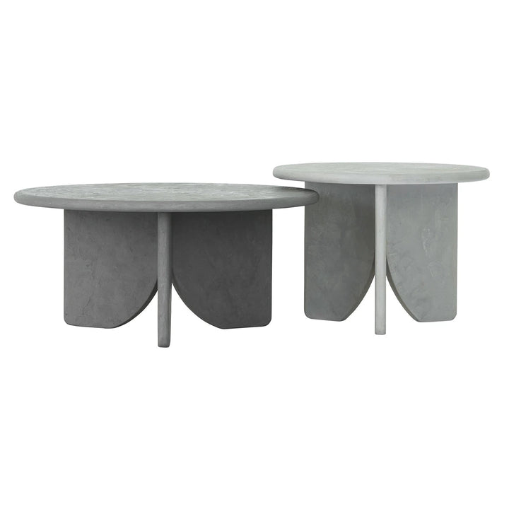 Scala Mortex Set of 2 Round Coffee Tables - Frost & Dusk