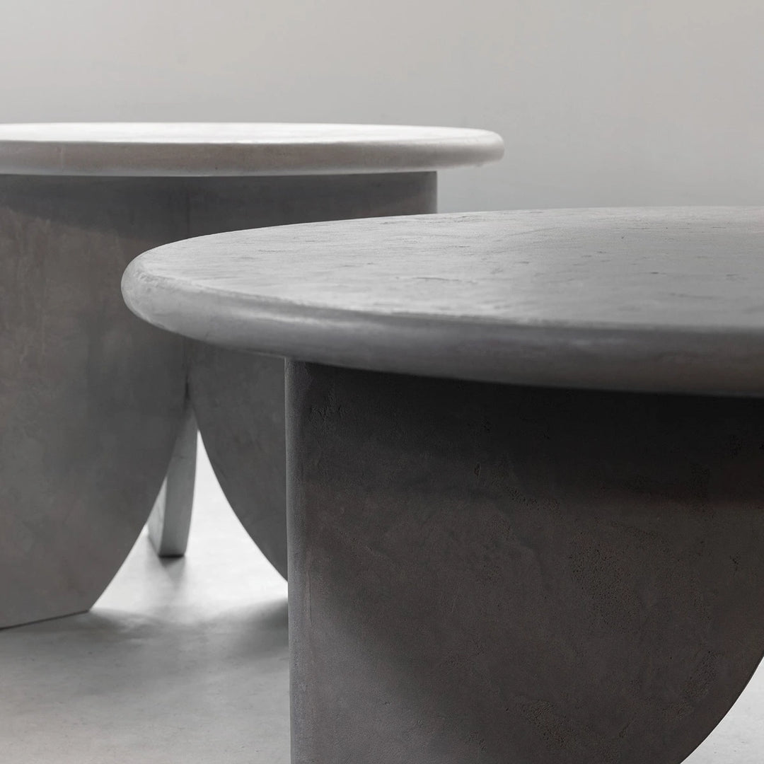 Scala Mortex Set of 2 Round Coffee Tables - Frost & Dusk