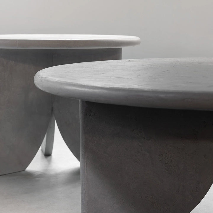 Scala Mortex Set of 2 Round Coffee Tables - Frost & Dusk